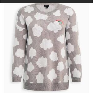 Torrid 3x Rainbow and Clouds Sweater